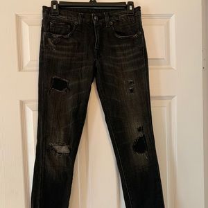 R13 Alison cropped jean in black